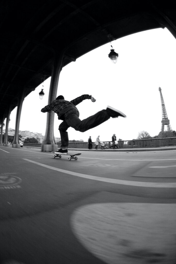 skateboarding in Paris